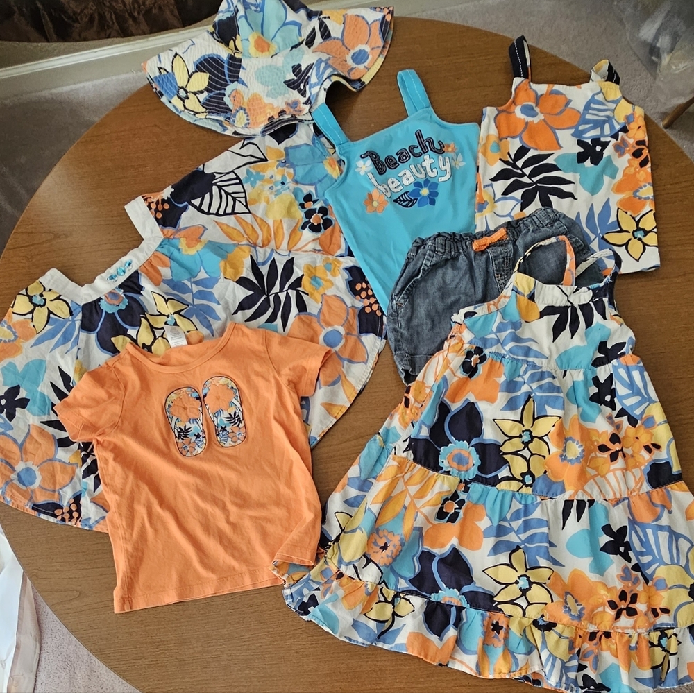 Gymboree Tropical Bloom 7 piece vacation set girls mostly size 6